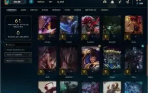 Conta bronze 3 com 4 skins e 30 champs