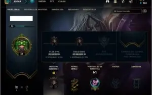 Conta bronze 3 com 4 skins e 30 champs