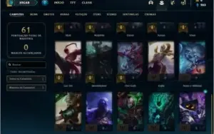 Conta bronze 3 com 4 skins e 30 champs