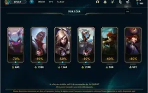Conta ouro 4 com 2 skins e 28 champs