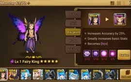 Reroll Summoners War lvl10 com Fairy King Dark - Nyx