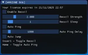 Código fonte controle de recoil para revenda com painel