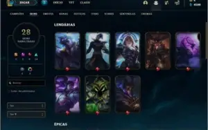 Conta platina 2 com 28 skins e 48 champs