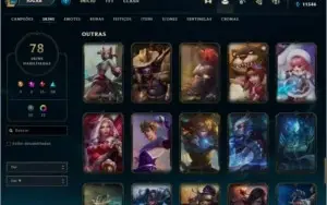 Conta de League of Legends nivel 329, 78 skins.