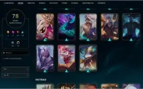 Conta de League of Legends nivel 329, 78 skins.