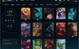 CONTA DIAMANTE 2 // 144 CHAMPIONS// 139 SKINS NV 220
