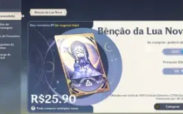 Conta com yelan + assinatura + 200 tiros + 40 dias de benção