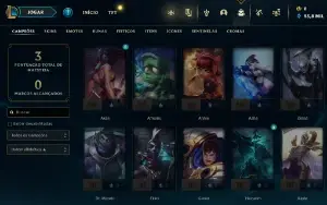 CONTA UNRANKED C SKIN DA KAYLE/SETT/RENEK/PANTHEON/RYZE/NUNU