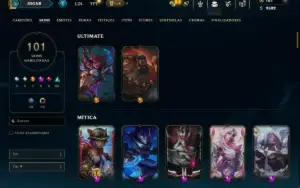 Platina 4 com TODOS os Champs e 101 Skins +6 Prestigios