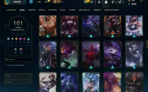 Platina 4 com TODOS os Champs e 101 Skins +6 Prestigios
