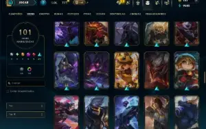 Platina 4 com TODOS os Champs e 101 Skins +6 Prestigios
