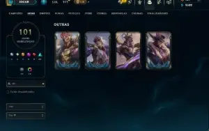 Platina 4 com TODOS os Champs e 101 Skins +6 Prestigios