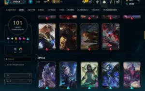 Platina 4 com TODOS os Champs e 101 Skins +6 Prestigios