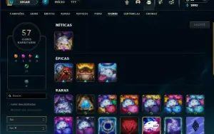 Unranked com 32 Champs e 14 Skins + 3 Fragmentos