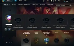 Unranked com 32 Champs e 14 Skins + 3 Fragmentos