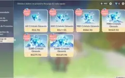 Conta Genshin impact zhong,xiao, ganyu, Venti,  Kiki e diluc