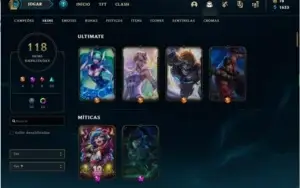 Conta LOL D4, 118 skins e Todos os campeões