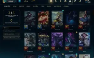 Conta ouro 2 com 66 Champs e 120 Skins