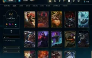 Conta ouro 2 com 66 Champs e 120 Skins