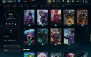 Conta ouro 2 com 66 Champs e 120 Skins