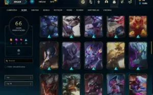 Conta ouro 2 com 66 Champs e 120 Skins
