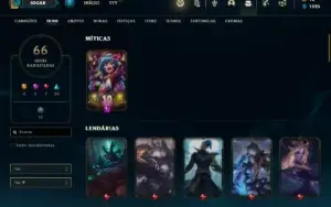 Conta ouro 2 com 66 Champs e 120 Skins
