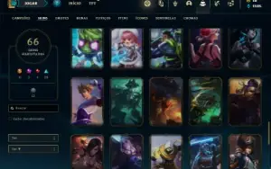Conta ouro 2 com 66 Champs e 120 Skins