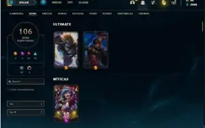 Conta prata 3 com TODOS os champs e 106 Skins + 4 Vitoriosas
