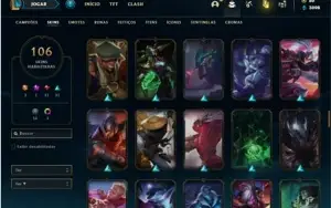 Conta prata 3 com TODOS os champs e 106 Skins + 4 Vitoriosas
