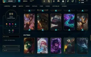 Ouro 4 com 125 Champs e 89 Skins + 2 Prestigios da Riven