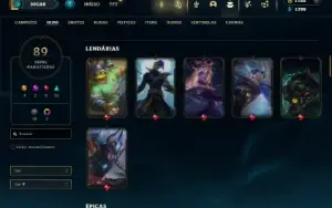 Ouro 4 com 125 Champs e 89 Skins + 2 Prestigios da Riven