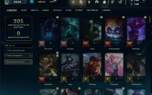 Ouro 4 com 125 Champs e 89 Skins + 2 Prestigios da Riven