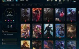 Conta Unranked com 150 Champs e 179 Skins