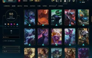 Unranked com TODOS os champs e 90 Skins ( MAIN SUP )