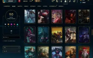 Unranked com TODOS os champs e 90 Skins ( MAIN SUP )