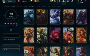 Unranked com TODOS os champs e 90 Skins ( MAIN SUP )