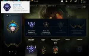 Conta Diamante 2 barata com 24 champs e 1 skin
