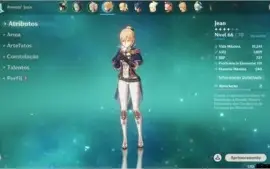 Conta Genshin AR 46 (Venti,Jean,Tumulo,Razor e livro 5stars)