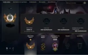CONTA LOL GOLD 4 MMR BOM COM 21 SKINS