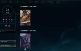 CONTA LOL GOLD 4 MMR BOM COM 21 SKINS