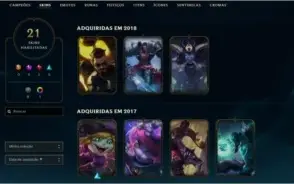 CONTA LOL GOLD 4 MMR BOM COM 21 SKINS