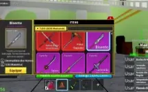 Conta blox fruits com sanguine art todas espadas e armas