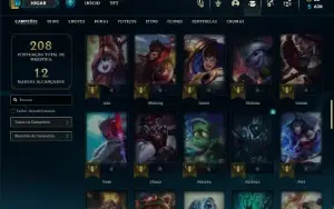 Platina 4 com 66 Champs e 31 Skins + 4 Espolios