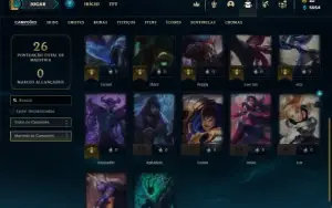Conta Unranked lv 26 com 22 Champs e 14 Skins