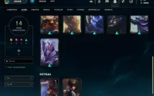 Conta Unranked lv 26 com 22 Champs e 14 Skins