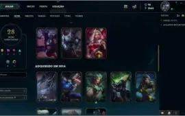 Conta platina 2 com 86 campeoes e 28 skins
