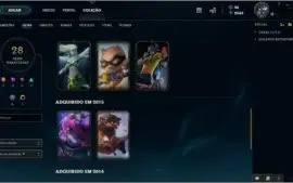 Conta platina 2 com 86 campeoes e 28 skins
