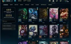 Conta Platina 4 com TODOS os champ e 379 Skins + 4 Prestigio