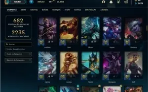 Conta Platina 4 com TODOS os champ e 379 Skins + 4 Prestigio