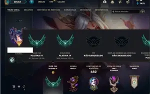 Conta Platina 4 com TODOS os champ e 379 Skins + 4 Prestigio